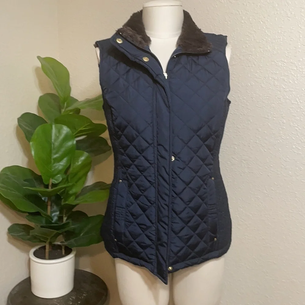 WEATHERPROOF | faux fur quilted vest - Picture 1 of 12